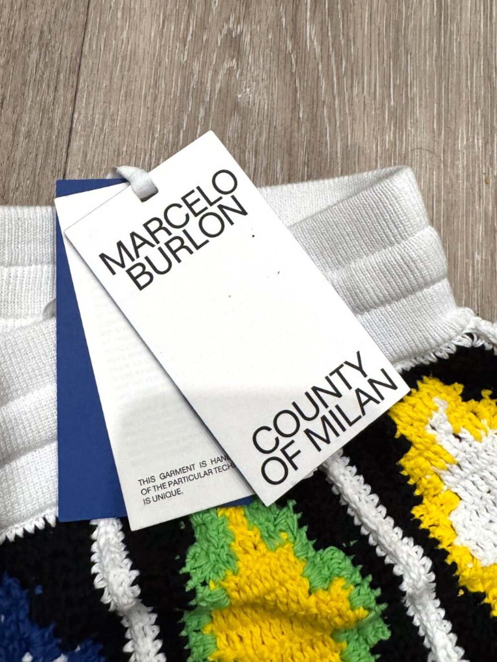 Marcelo Burlon County of Milan Macramé Cross Knit Patchwork Shorts - Picture 7 of 9